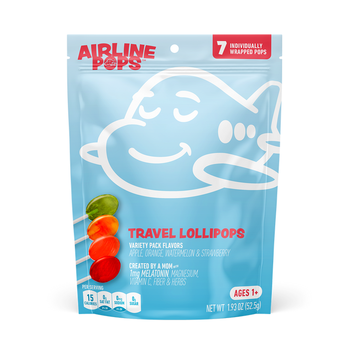 AIRLINEPOPS Travel Lollipops ages 1+, blue variety pack bag